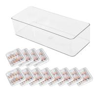 Nail Display Storage Box, Press On Nail Storage, 4.72x4.72 Inches Case with Dustproof Lid, Clear False Box, Protective Organizer with Portable Style, Container for Dressing Table