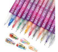 Nail Doodle Pens - 12 Colors 12cm | Fingernail Art Pens Nail Dotting Markers | Creative Art Tools For Women Girls Wife Girlfriend Daughter | Perfect For Holiday Christmas Birthday Party Home Salon