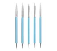 Nail Dotting Tool, 5-Piece Double-Tipped Pen, Silicone Clay Sculpting Tools, Precision Pottery Polish & Decoration, Point Drill Pen for Manicure & Craft (Multicolor)