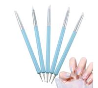 Nail Dotting Tool Set 5 Piece, Double Tipped Silicone Pen, Precision Clay Sculpting Accessory,pottery & Polish Applicator, Fine Detailing Point Drill Pen for All Skill Levels
