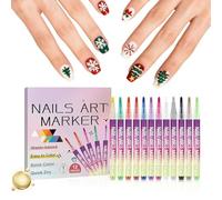 Nail Drawing Pen - Manicure Art Painting Polish Kit, 0.3MM Nail Painting Pens | Quick-Dry Fine Tip Graffiti Tools | Gel Polish Pens For Women, Lady, Beginner, Doodle, Manicure,Salon, Home