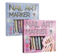 Nail Drawing Pens - Fine Tip Quick-Drying Smudge-Proof Markers | 15 x 13,2 cm Set, 150 g Weight, Regular & Colors, Cosmetics for Home Studio Hobbyists Mothers