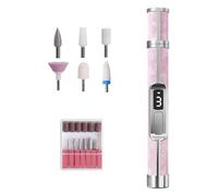 Nail Drill - 3 Speed Electric Manicure File Rechargeable Portable Tool for Polishing Fingernails, Removing Thick Toenails and Calluses with Low Noise Design, Professional Pedicure Kit for Home Salon
