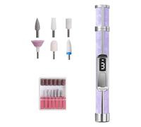 Nail Drill - 3 Speed Electric Manicure File Rechargeable Portable Tool for Polishing Fingernails, Removing Thick Toenails and Calluses with Low Noise Design, Professional Pedicure Kit for Home Salon