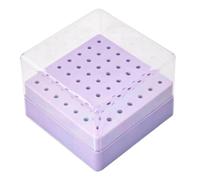 Nail Drill Bit Box - 49 Holes Container With Transparent Lid