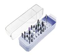 Nail Drill Bit Case, Transparent Lid Display Box Dustproof Grinding Tips, 40-Hole Nail Drill Bit Container For Home Manicure Gel Polish Removal Pedicure Prep Cuticle Care