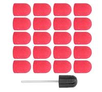 Nail Drill Bits Sanding Bands Set | 13x19mm Sanding Caps for Polishing & Grinding | Nail Art Tools for Manicure/Pedicure/Acrylic Nails | 20PCS with Mandrel (Red)