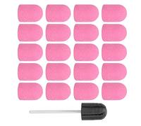 Nail Drill Bits Sanding Bands Set | 13x19mm Sanding Caps for Polishing & Grinding | Nail Art Tools for Manicure/Pedicure/Acrylic Nails | 20PCS with Mandrel (Pink)