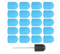 Nail Drill Bits Sanding Bands Set | 13x19mm Sanding Caps for Polishing & Grinding | Nail Art Tools for Manicure/Pedicure/Acrylic Nails | 20PCS with Mandrel (blue)