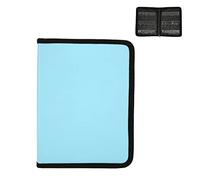 Nail Drill Bits Storage Bag | Large Capacity Holds 50 + Bits / Enclosed Zipper Compartments | Portable Nail Art Organizer for Experts / Salons / Travel | PU Material, Blue