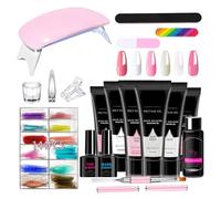Nail Extension Gel Kit - Set manicure da 6 colori con lampada UV, professionale Top Gel Nail Tool, accessorio portatile per salone | Travel, Business Trip, Home, Scuola, Esterno, Regalo per Girlfriend