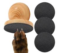Nail File For Dogs And Cats (4 Discs) - Replaceable Filing Discs With Wooden Handle | Scratch Board For Gentle Claw Care | For Small & Large Breeds, Home Pet Shop - Detachable Nail Trimming Tool Fór G