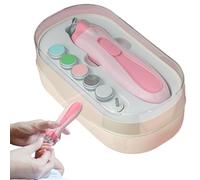 Nail Filer Electric , Led Light Anti-Pinch Trim Grinder, Battery Powered Buffer Kit Children's Safe Manicure Care Set, Gentle Grooming Tool for Boys Girls Daily Use