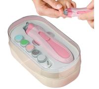 Nail Filer Electrics Baby, Electric Nails Grinder, Trim Buffer Kit with Led Light, Anti-Pinch Design, Battery-Powered Manicure Care for Babies, 1 Set, Daily Use, 13.7x3.8x3.3cm