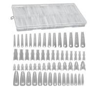 Nail Forms - 180 pezzi Clear Sandwich Structure Beauty Supplies | Coffin Nails Tips | ABS Materiale 22 x 11 x 2 cm Size Trapezoidal Almond Paperless Quick Extension for Family Friends Pedicure Beauty