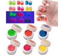 Nail Gel, Art Paint, Portable Solid Gradient Polish, 6 Color Sponge Pat Set, 8ml Manicure Beauty Kit for Women Girls Beginners Salon Home Use Creative Design and Care