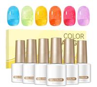 Nail Gel Effetto Bolle - Cosmetici Gradiente a Lunga Durata | Set Semitrasparente per Donne,per Feste Matrimoni Viaggi Spiaggia Ufficio Appuntamenti