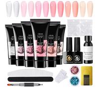 Nail Gel Kit - 6 Color Nail Extension Gel Set | Base Coat Nails Extension Gêl | Fingernail Base Long Lasting Tips Art Crafting Tools for Enthusiasts Adults | Strong Nails Extênsion Glue Gêl