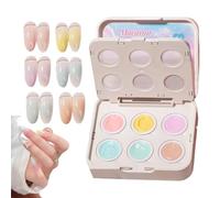 Nail Gel, Portable Gradient Tools, 6ml Bottle with Cushion Patting, Salon Manicure Gel Kit, Shiny Finish with Compact Design, Beauty Accessory for Party and Travel
