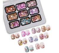 Nail Gel - Soak Off Kit | Shimmer Design Palette 9pc | Long Lasting Manicure Tools, Smooth Application Finish, Quick Dry Formula for Salon Home Wedding Photoshoot Summer Party