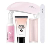 Nail Glue and Remover Set, Acrylic Tips Adhesive Gel, Multipurpose Nail Design Kit with UV Light for Travel Women Girls Halloween Wedding Christmas School Work Salon Use