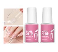 Nail Glue Forte,Pratico Adesivo Per Unghie Finte - 2 Pezzi Senza Luce UV Adesivo Per Unghie Finte Per Appassionate Di Bellezza Donne Ragazze Viaggio