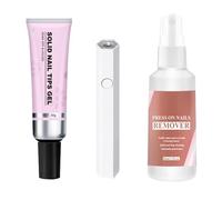 Nail Glue Gel - Press On Nails Builder Kit | Nails Polisħ & Remover Set | Curing Lamp Included, Strong Adhesive For Home, Salon, Wedding, Party, Holiday Nail aŕt