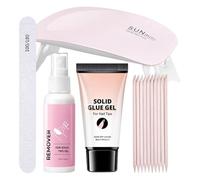Nail Glue Remover, Acrylic Tips Adhesive, 1.18in Multipurpose Design Kit, Strong Bond Formula, Uv Light Included for Bridal Travel, Halloween, Wedding, School, Salon, Work Use