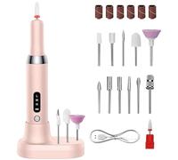 Nail Grinder with 12 Drill Bits, Nail Drill Kit for Manicure Pedicure, Electric Nail Grinder for Professional Use, Nail Filer Drill for Salon and Home, Cordless Nail Drill with Adjustable Speed