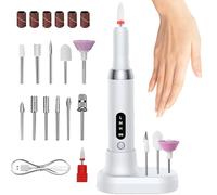 Nail Grinder with 12 Drill Bits, Nail Drill Kit for Manicure Pedicure, Electric Nail Grinder for Professional Use, Nail Filer Drill for Salon and Home, Cordless Nail Drill with Adjustable Speed