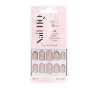 Nail HQ 24 unghie finte ovali a forma di scarpa da balletto, 24 unghie finte resistenti, finitura lucida, per manicure casalinga di qualità professionale