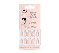 Nail HQ Almond Matte French Nails (24 Pieces)