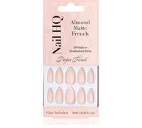 Nail HQ Almond Matte French Unghie finte con colla e applicatore 24 pz
