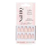 Nail HQ Coffin Glossy French Nails (24 Pieces)
