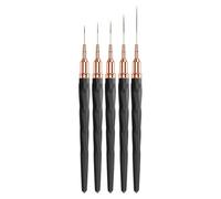 Nail Liner Brush, Fine Tip Detail Brush Set 5PCS, Sizes 7/9/11/15/25mm, UV Gel Polish Painting Tools for Long Lines, Thin Details, Art Drawing and Design Women Teens