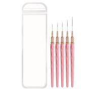 Nail Liner Brush, Fine Tip Detail Brush Set di 5 pezzi, dimensioni 7/9/11/15/25 mm, strumenti per pittura a gel UV per lunghe linee, sottili dettagli, arte Drawing and Design Women Teens