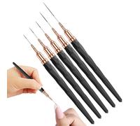 Nail Liner Brush, Fine Tip Tool, Detail Art Set, 5 Piece Collection, Sizes 13.4cm, 5.28 Inches, Ideal for Uv Gel Polish, Long Lines, Thin Strokes, Precise Nail Design Drawing