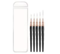 Nail Liner Brush, Liner Brush Nail Arts, Fine Tip Nail Detail Brush Set di 5, 7/9/11/15/25 mm UV Gel Polish Painting Tools, Ideal for long Lines, Thin Details and Fine Nail Arts