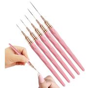 Nail Liner Brush Set, Fine Tip Detail Brushes, 5 pezzi Gel Art Tools, Precision Sizes, Nails Design Brushes for long lines, Thin Outlines, and Drawing, 5,28 pollici