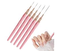 Nail Liner Brush, Tip Nail Detail Brushes, 5 Piece Art Tool Set with Sizes 7/9/11/15/25mm for Gel Polish Painting, Long Lines and Fine Details, Drawing, Salon or Home Use