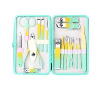 Nail Manicure Kit, Professional Stainless Steel 18-Piece Nail Grooming Set, Gradient Color Nail Scissors & Metal Tools, For Thick Nails, 274g Weight