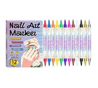 Nail Marker Pen - Pen Set, Fine Tip Nail Liner Marker | 12-Color Waterproof Double-Ended Dotting Pens For Traveling Business Trip Indoor School Girlfriend Wife Friend Sister Daughter Party Girl