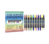Nail Markers - 12 Color Nails Art Pens for Creative Styling | Fast Dry Ink Formula with Fine Tip Control, Nail Design Drawing Tools for Women Girls Kids Adults Home Salon Craft Use
