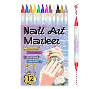 Nail Markers - Acrylic 12 Colors Double Ended | Fingernail Art Pen Set, Nail Dotting Marker Tools For DIY NailDesign, SalonNail Painting Kit For Women Girls | Use