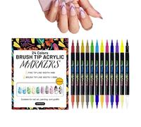 Nail Markers - Markers 0,97 x 15 cm | Outiail Art Pens Set, 12 pezzi doppio-Ended Manicure Tools, Nails Dotting Liner Pen for Beginners Professionals Women Girls Ladies Home Salon Students DIY
