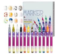 Nail Markers - Pencil, 12-Color Quick-Dry Waterproof | Nail Point Dotting Pens For Manicure, Creative Nails Art Tools For Home, Salon, Photoshoot, Party, Wedding, Dating, Birthday, Girls, Women