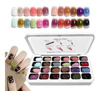 Nail Paint Manicure Francese 24 Colori | Smalti Gel per Unghie Per Viaggi, Feste, Spa, Salone, Studio, Casa, Ragazze, Donne, Principianti