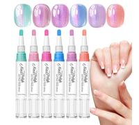 Nail Paint Pens - 6-Color High Shine Quick Dry Long Lasting | No UV Lamp | Nail Pen Set with Polarizing Effect for Home Salon Holiday Birthday Wedding Party Women Beginner Wife Girlfriend
