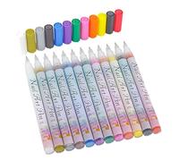 Nail Painting Pens, 12-Color Waterproof Acrylic Nail Drawing Pens, Refined Nails Embellishment, 0.5mm Toes Top Drawings Markers, Graffiti Set for Thin Detail, 5.31 x 4.72 x 0.51 inches