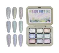 Nail Palette, Art Polish, 2,64 x 3,43 pollici, Grid Gel Color, Solid Nail Paint Glue Kit for Detailing Design Shine for Home, Salon, Travel, Wedding, Holiday, Styling, Professional, Daily, Enthusiasts